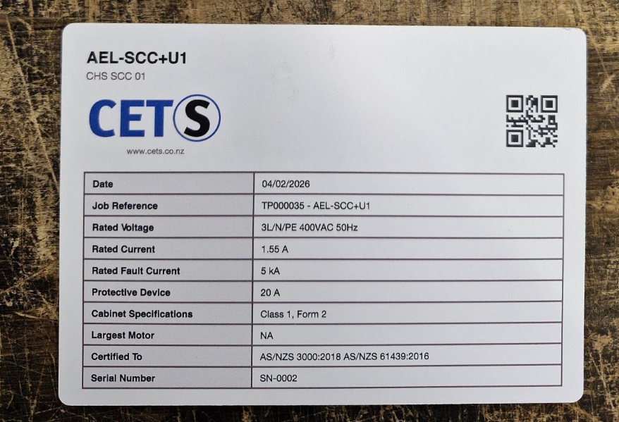 Electrical panel nameplate with QR code